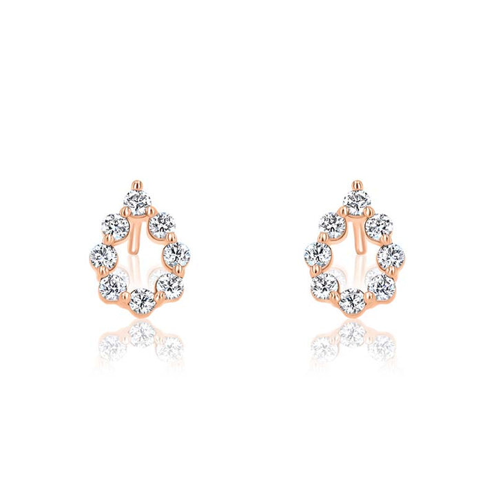 Open Raindrop 0.48 Carat Diamond 18K Rose Gold Earrings