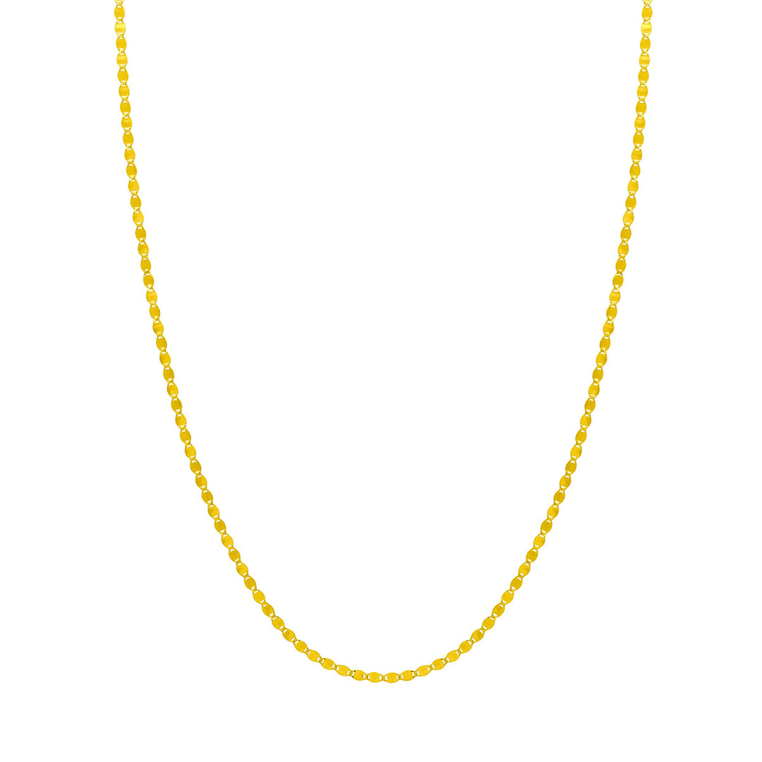 Mirror-Style Polished Disc 14K Yellow Gold Chain