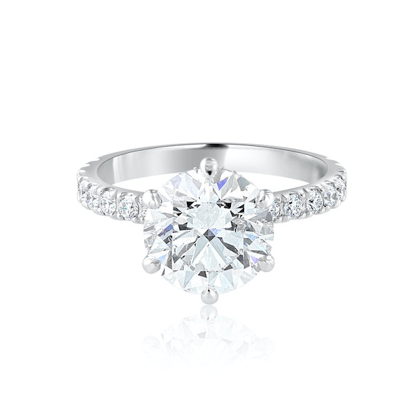 "Eleanor" 0.61 Carat Straight-Line Diamond Hidden Halo Platinum Engagement Ring Setting