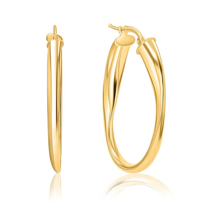 Oval Twist Gold Vermeil Hoop Earrings