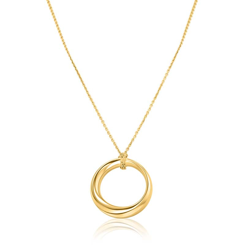Beveled Round Gold Vermeil Pendant | Washington Diamond
