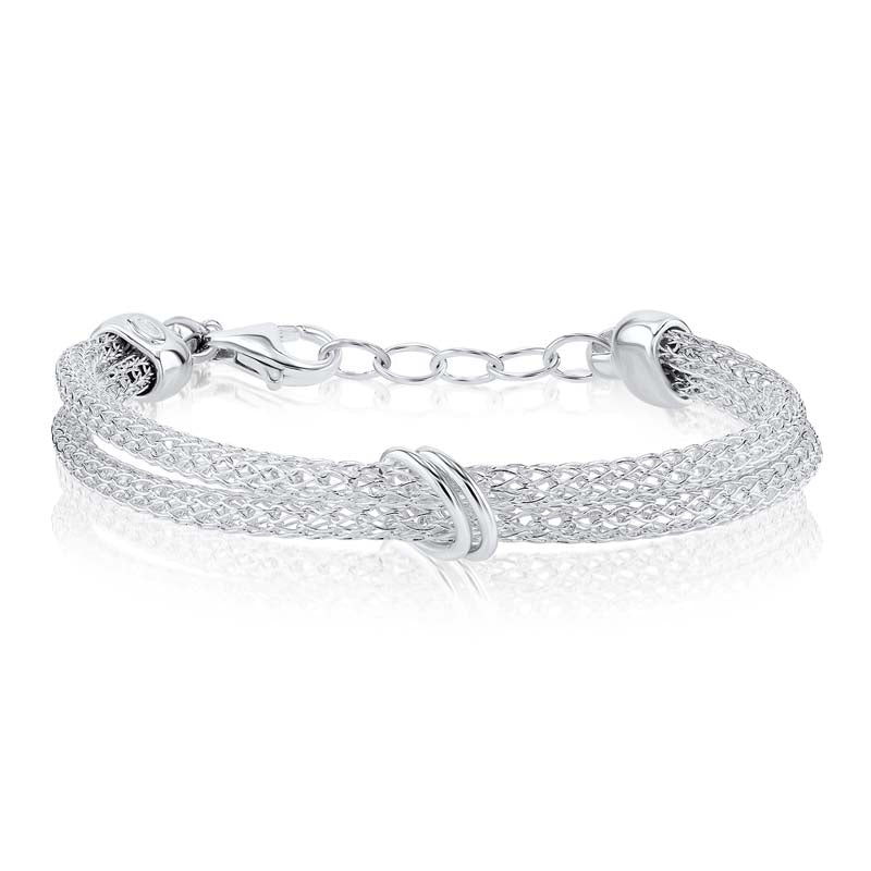 Two Ring Sterling Silver Bracelet | Washington Diamond