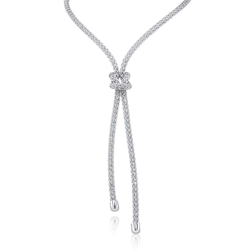Foxtail Love-Knot Sterling Silver Necklace | Washington Diamond