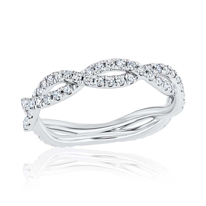 Woven Diamond Platinum Wedding Ring
