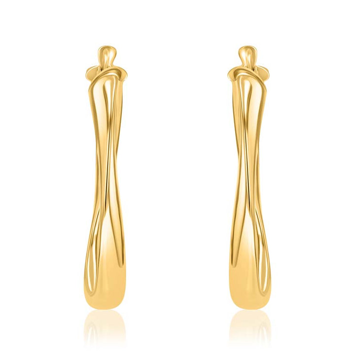 Oval Twist Gold Vermeil Hoop Earrings