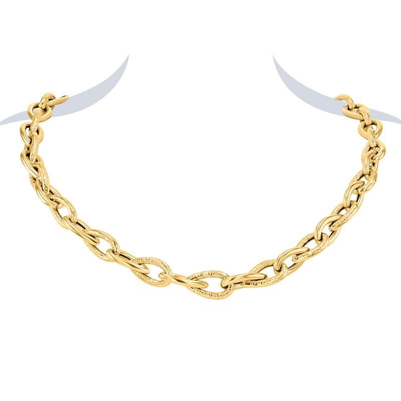 18" Tear-Drop Link Gold Vermeil Necklace