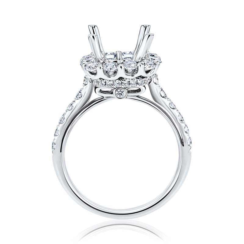Enchanted Diamond Halo 18K White Gold Engagement Ring Setting