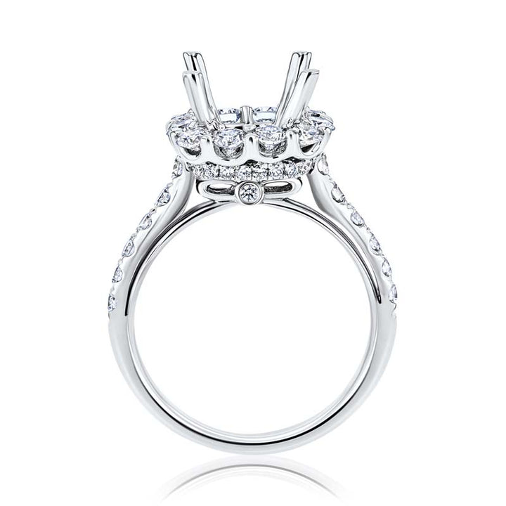Enchanted Diamond Halo 18K White Gold Engagement Ring Setting