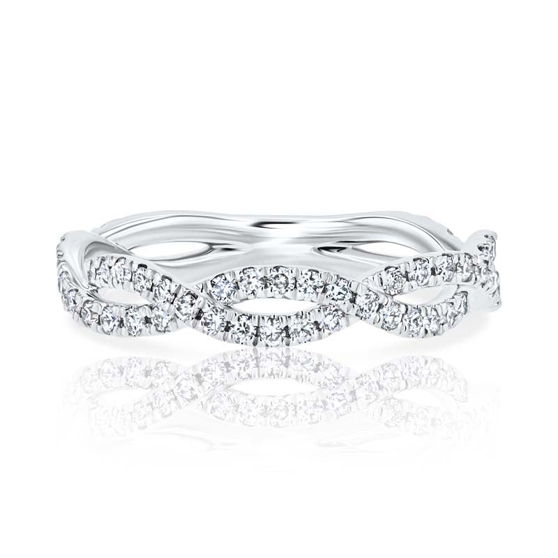 Woven Diamond Platinum Wedding Ring