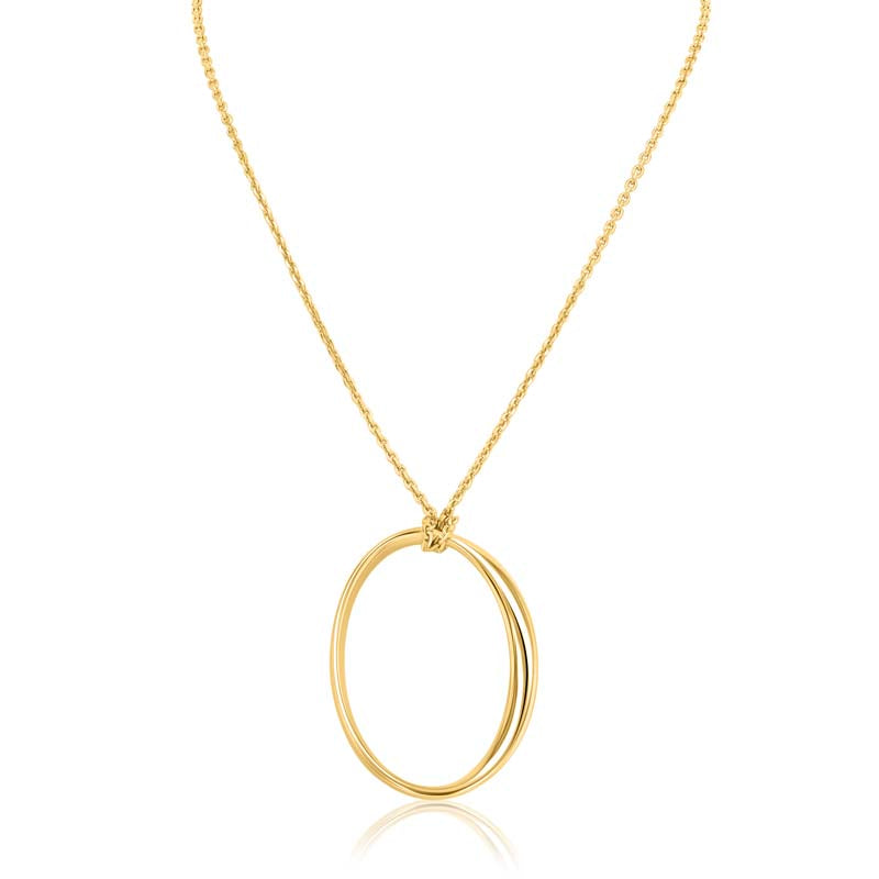 Beveled Oval Gold Vermeil Pendant | Washington Diamond