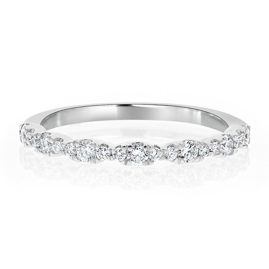 Marquise-Shaped 0.34 Carat Diamond 14K White Gold Band