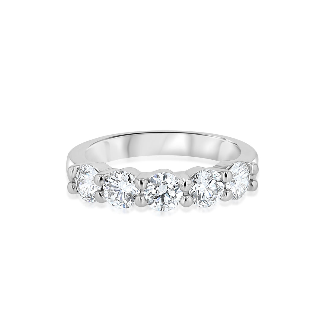 Platinum 5-Stone Diamond Anniversary Band 1.52 CTW G SI1