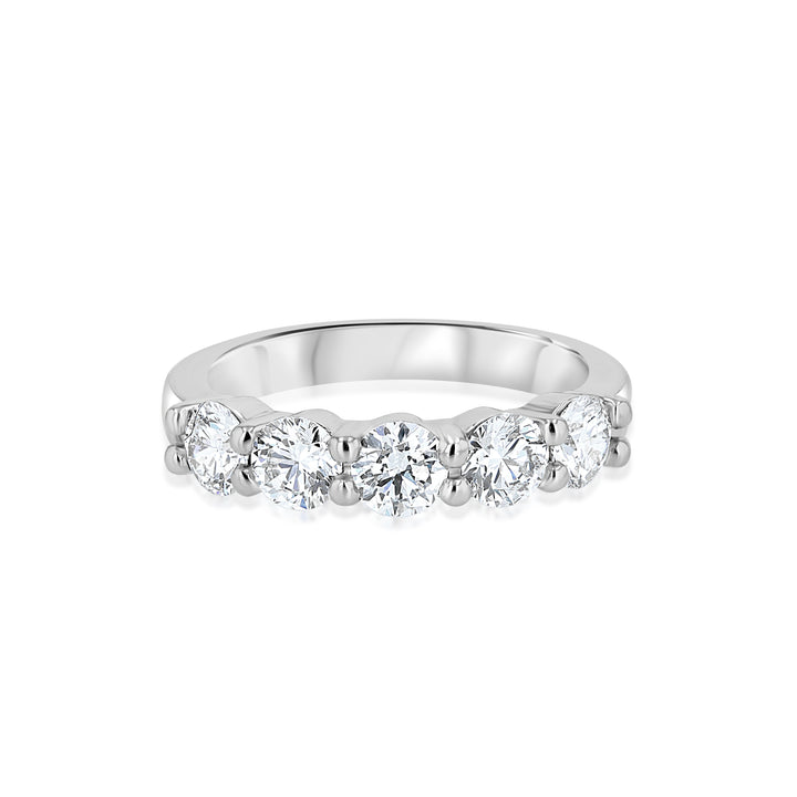 Platinum 5-Stone Diamond Anniversary Band 1.52 CTW G SI1
