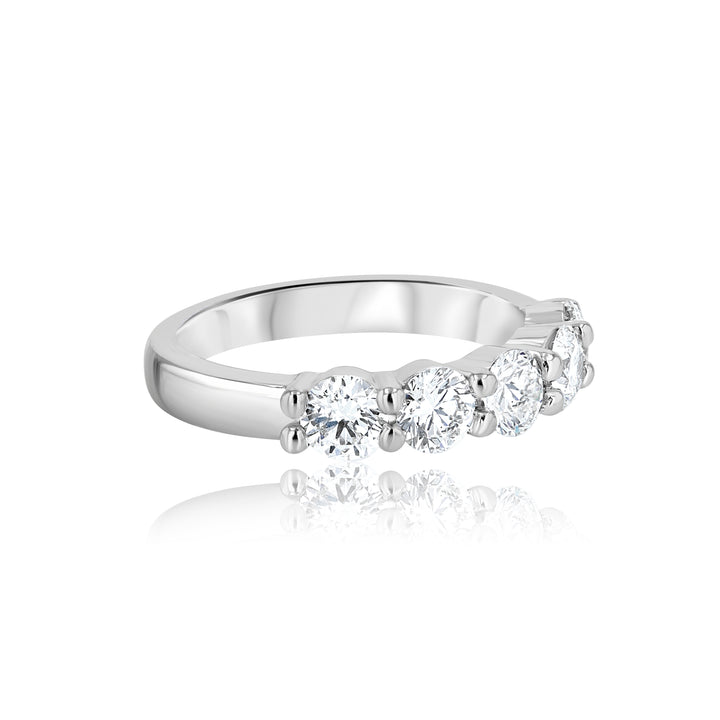 Platinum 5-Stone Diamond Anniversary Band 1.52 CTW G SI1