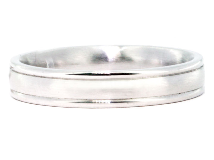 4mm Platinum Satin-Center Men's Wedding Band