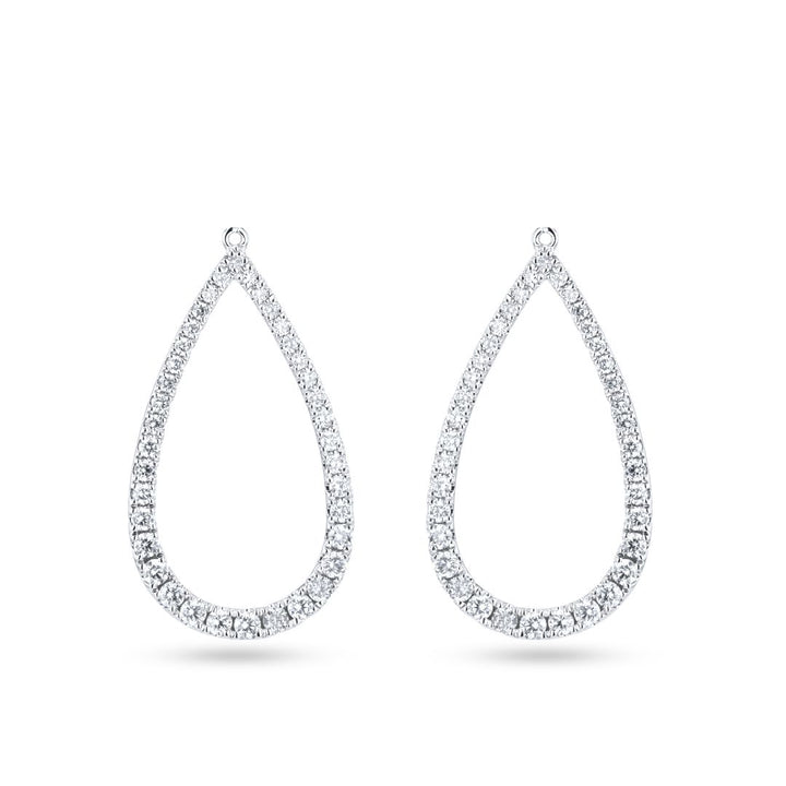 Open Teardrop Diamond Platinum Earring Jacket