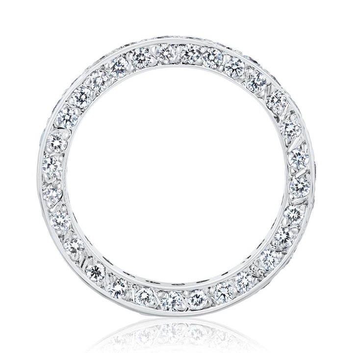 Three-Sided 1.55 Carat Diamond Platinum Eternity Wedding Band