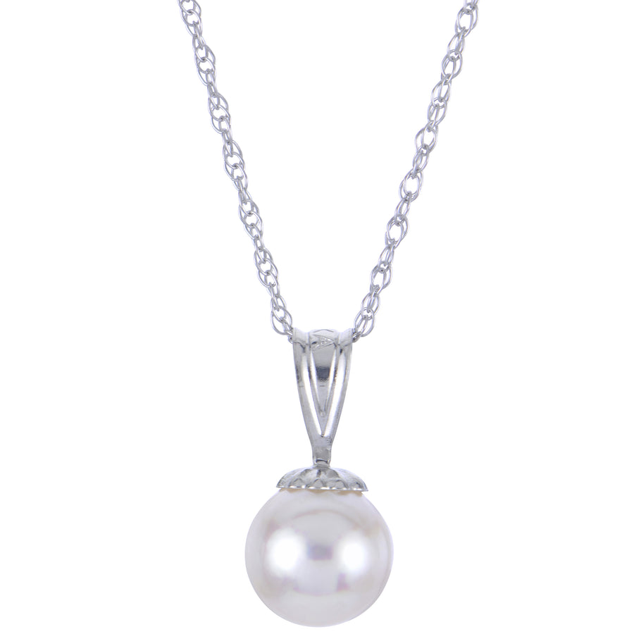 14KT White Gold Akoya Pearl Pendant