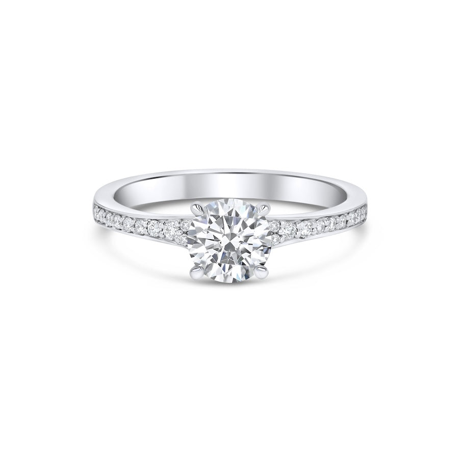 Wildflower Diamond 18K White Gold Engagement Ring Setting