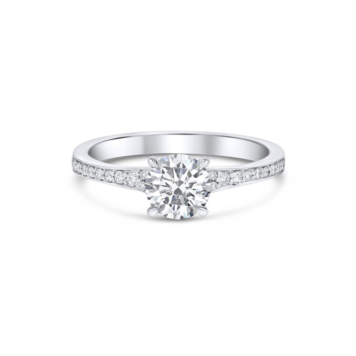 Wildflower Diamond 18K White Gold Engagement Ring Setting