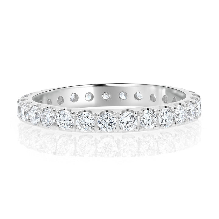 Lovely 1.08 Carat Diamond 18K White Gold Split-Prong Eternity Band
