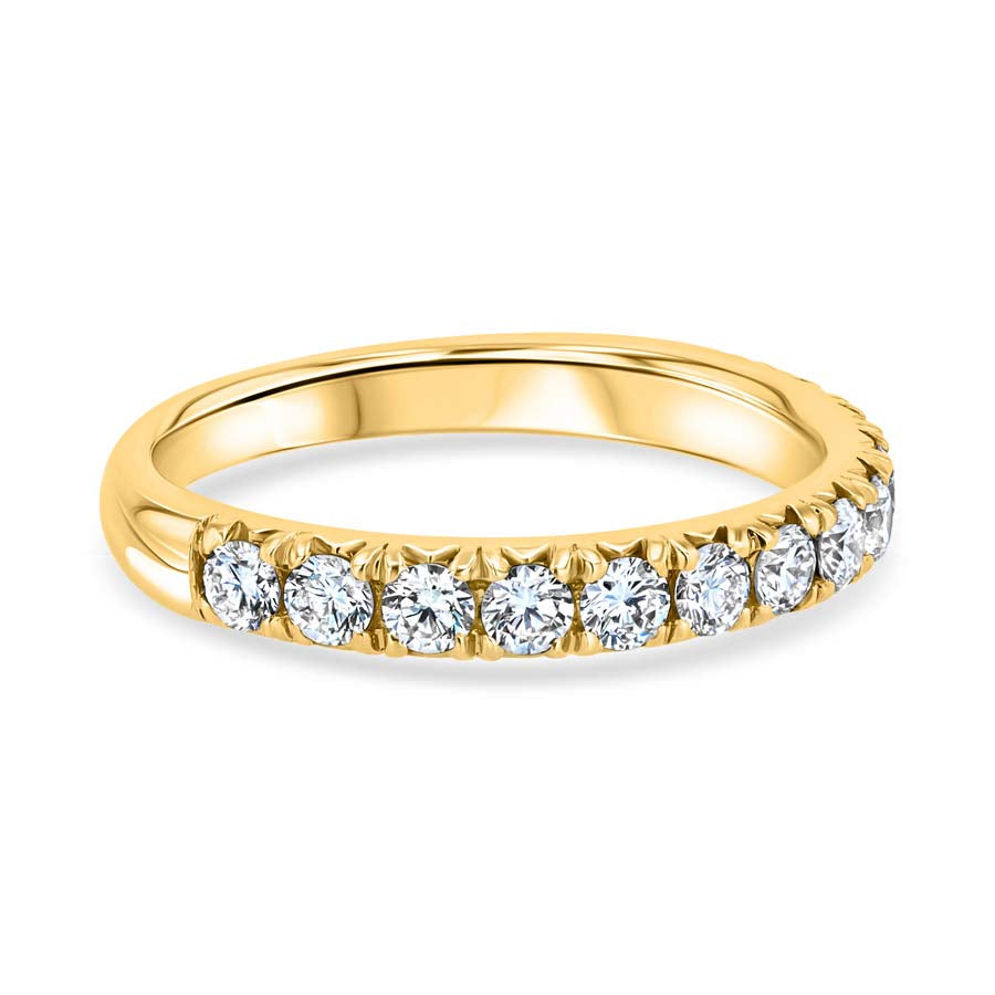 0.66 Carat Diamond Split-Prong 18K Yellow Gold Wedding Band
