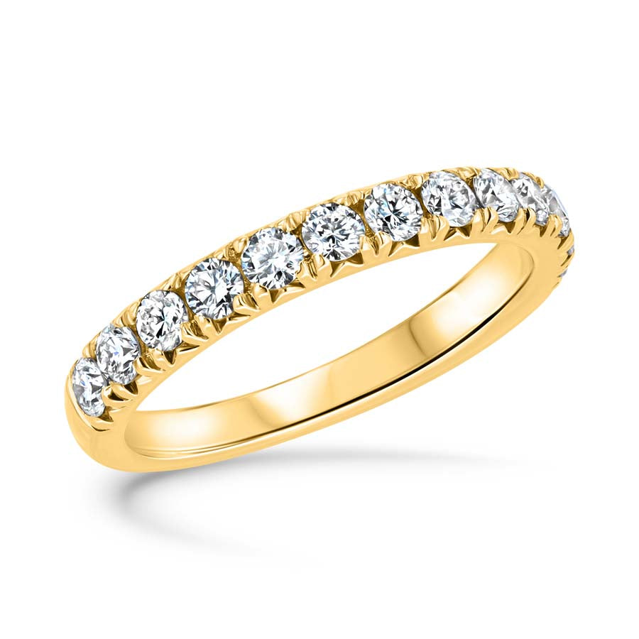 0.66 Carat Diamond Split-Prong 18K Yellow Gold Wedding Band