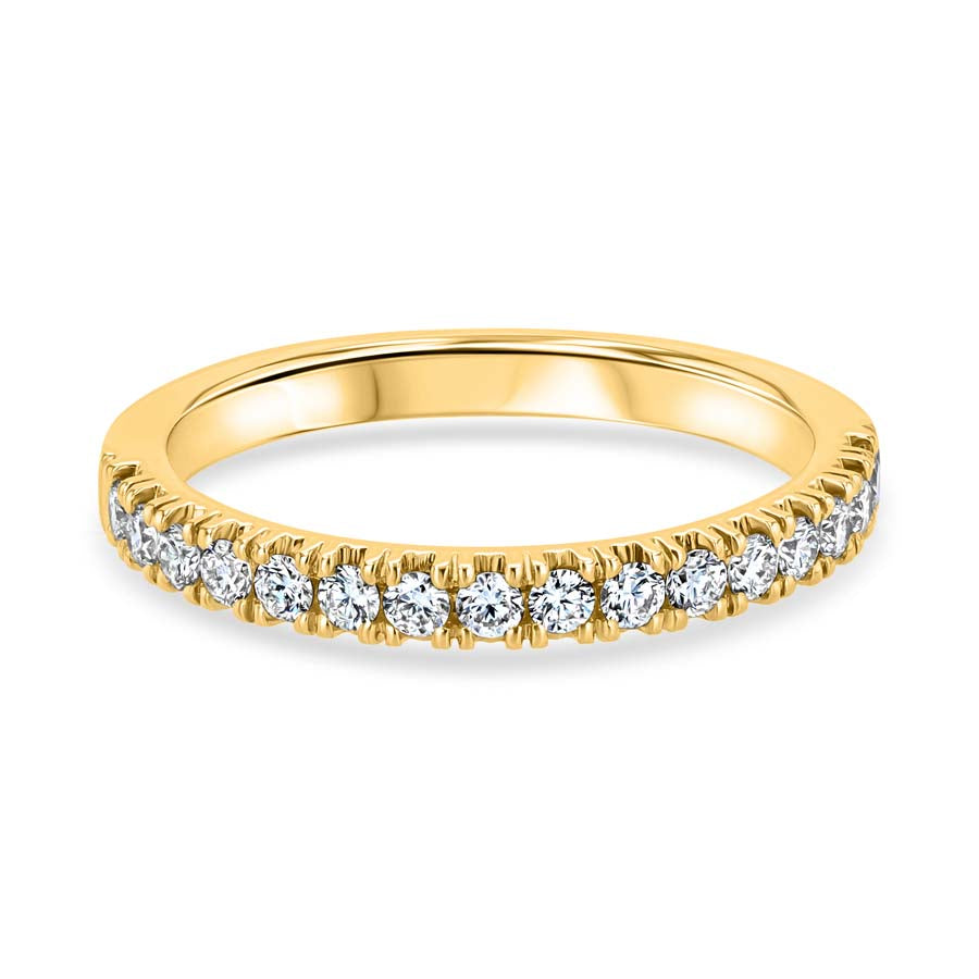 0.35 Carat Diamond Split-Prong 18K Yellow Gold Wedding Band