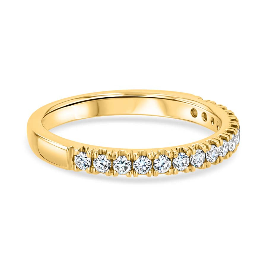 0.35 Carat Diamond Split-Prong 18K Yellow Gold Wedding Band