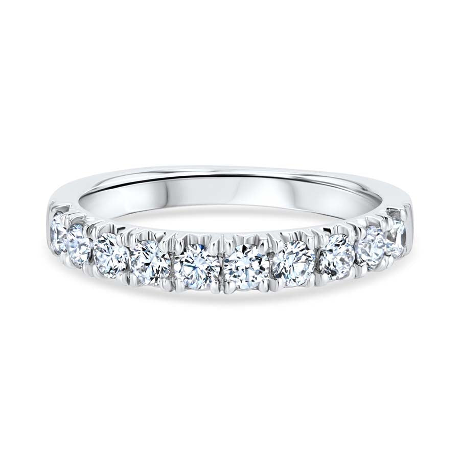 0.66 Carat Diamond Split-Prong 18K White Gold Wedding Band