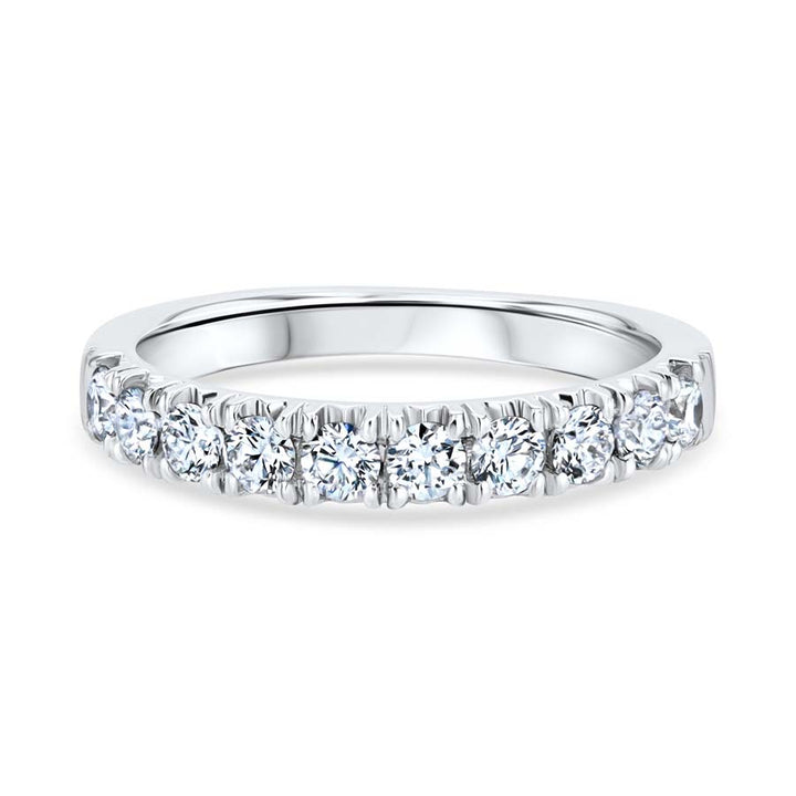 0.66 Carat Diamond Split-Prong 18K White Gold Wedding Band