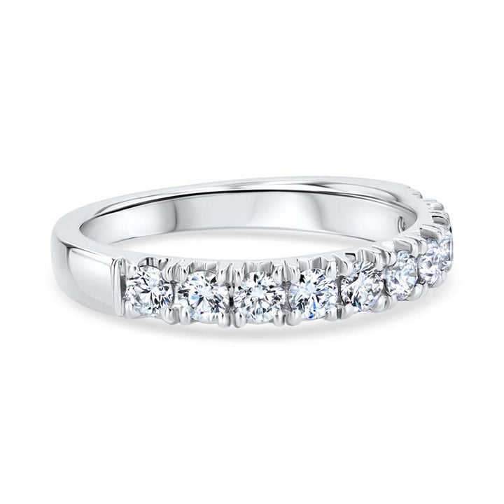 0.66 Carat Diamond Split-Prong 18K White Gold Wedding Band