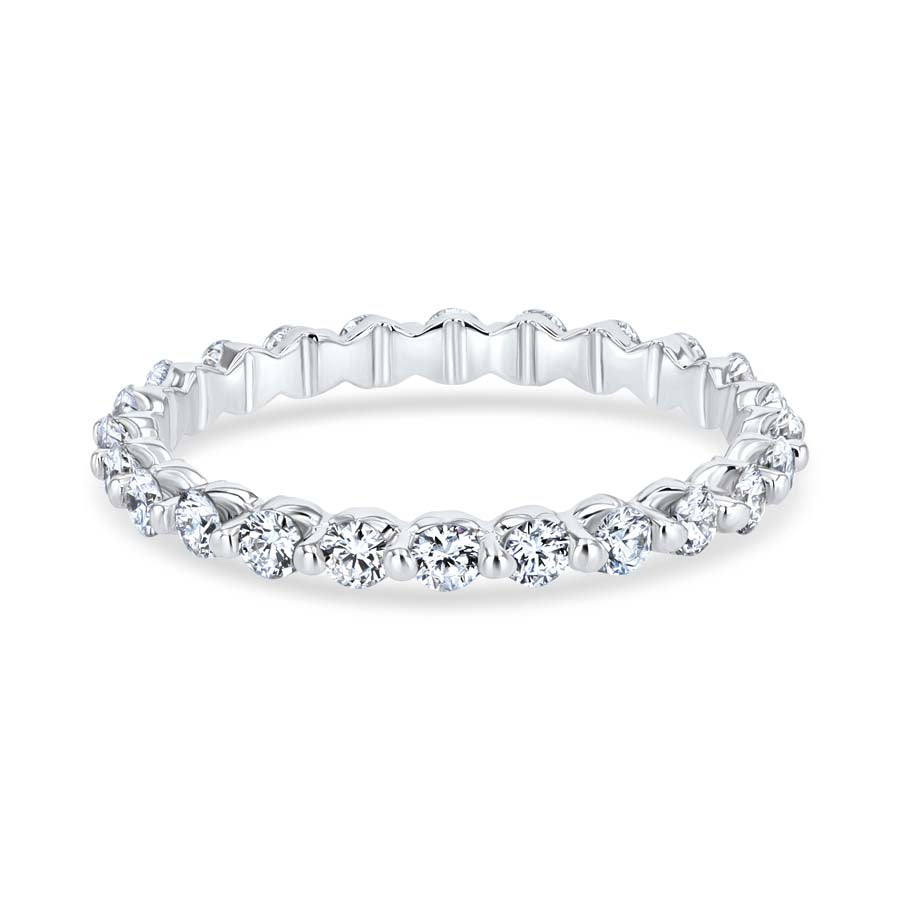 Floating 0.75 Carat Shared-Prong 18K White Gold Eternity Band