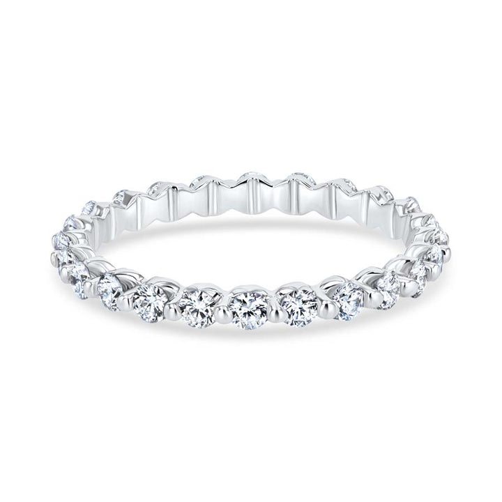 Floating 0.75 Carat Shared-Prong 18K White Gold Eternity Band