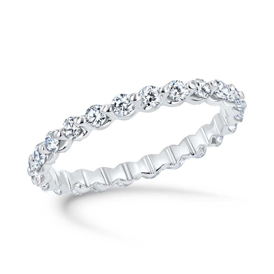 Floating 0.75 Carat Shared-Prong 18K White Gold Eternity Band