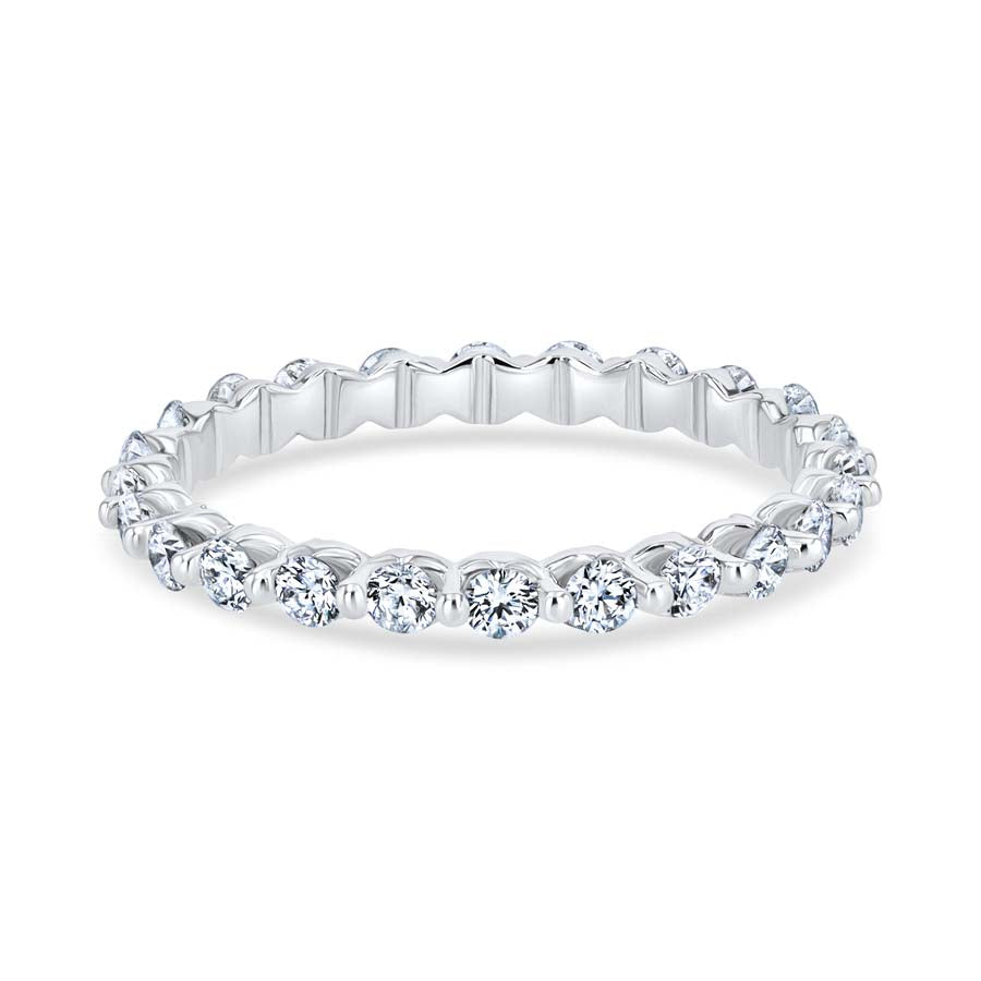 0.71 Carat Diamond Shared-Prong 18K White Gold Eternity Band