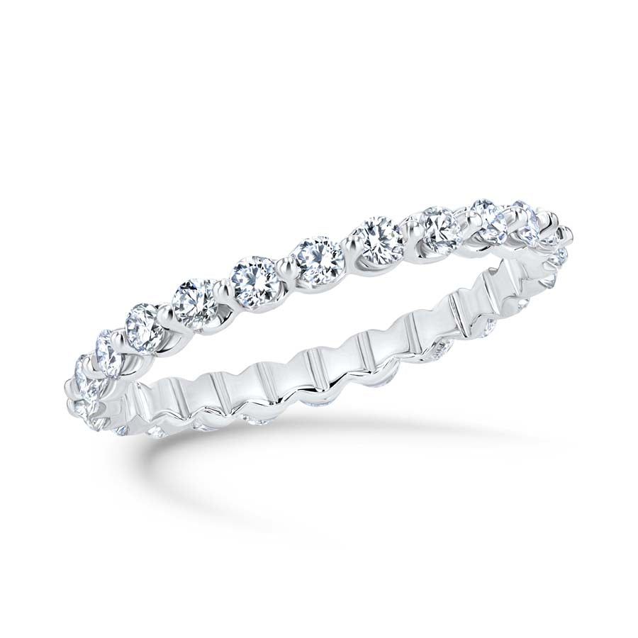 0.71 Carat Diamond Shared-Prong 18K White Gold Eternity Band