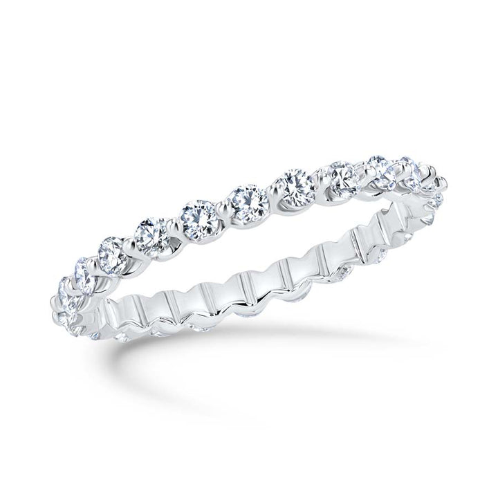0.71 Carat Diamond Shared-Prong 18K White Gold Eternity Band