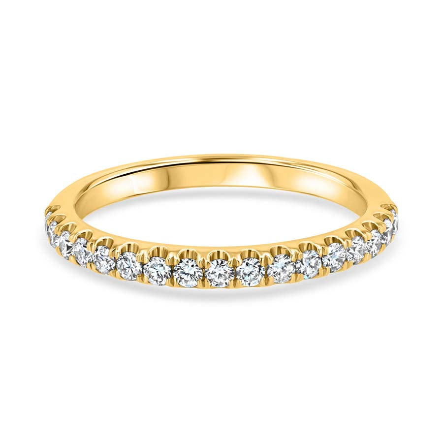 0.36 Carat Diamond Split-Prong 18K Yellow Gold Wedding Band