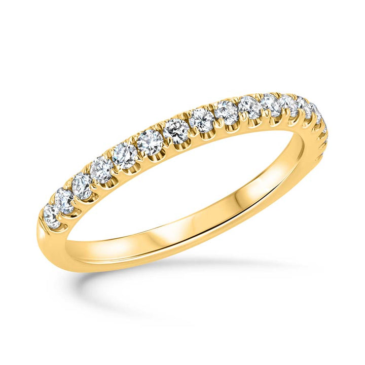0.36 Carat Diamond Split-Prong 18K Yellow Gold Wedding Band