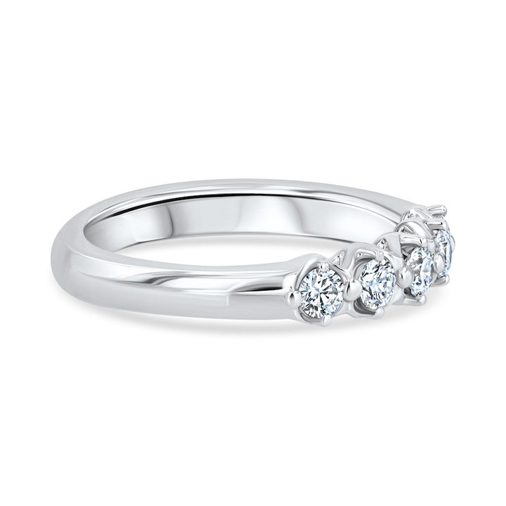 Five-Stone 0.20 Carat Diamond Prong-Set Platinum Wedding Band