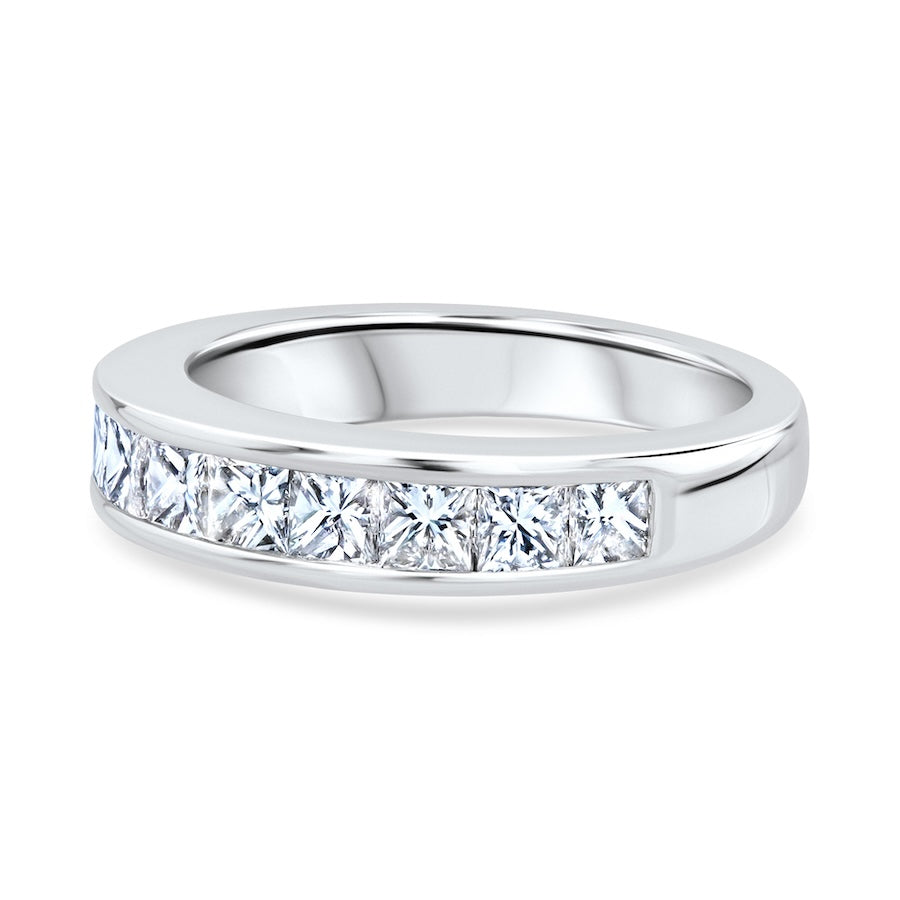 1.05 Carat Princess-Cut Diamond Channel-Set Platinum Wedding Band