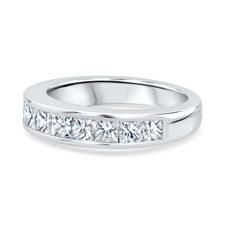 1.05 Carat Princess-Cut Diamond Channel-Set Platinum Wedding Band
