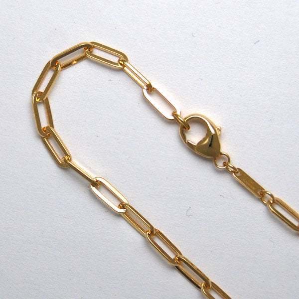 20" 3.1mm Paperclip Style 14K Yellow Gold Chain