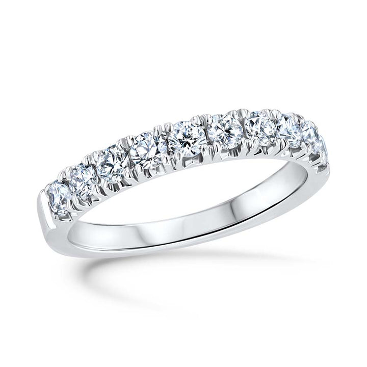 0.66 Carat Diamond Split-Prong 18K White Gold Wedding Band