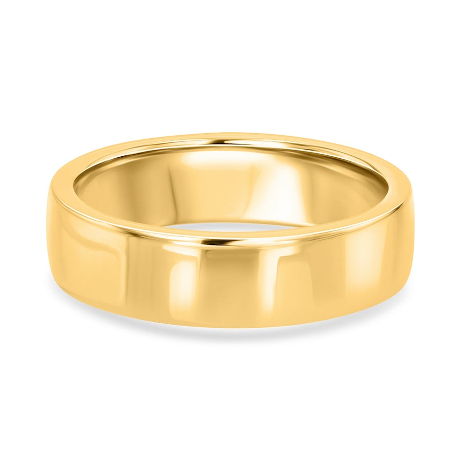 6mm Flat 18K Yellow Gold Men's Wedding Band