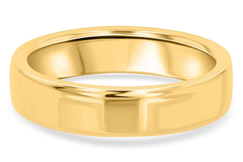 A classic polished gold wedding band