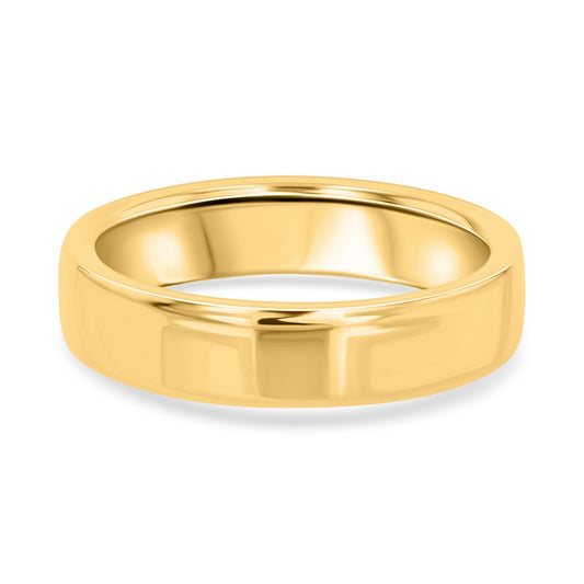 5mm Flat 18K Yellow Gold Men's Wedding Band