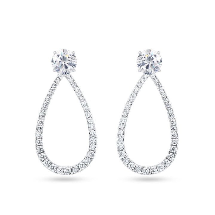 Open Teardrop Diamond Platinum Earring Jacket