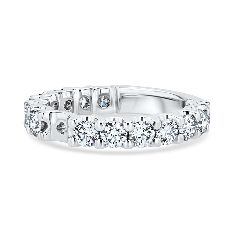 Shared-Prong 1.58 Carat Diamond 3/4 Eternity Platinum Engagement Setting